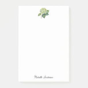 Elegant Trendy Watercolor Hydrangea Floral Post-it Notes