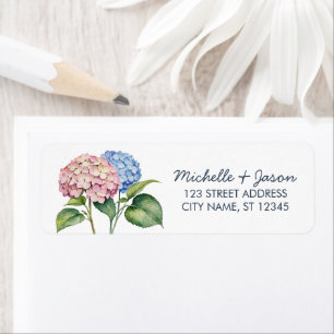 Elegant Trendy Watercolor Hydrangea Return Address