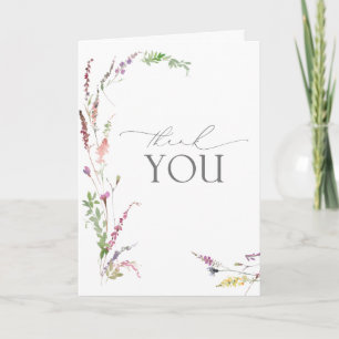 Elegant Trendy Wildflower Floral Wedding Thank You Card