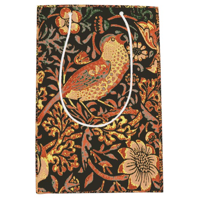Elegant Trendy William Morris Paper Napkin Medium Gift Bag (Front)