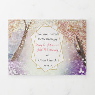 Elegant Tri-Fold Fairy Tale Wedding Includes RSVP