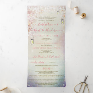 Elegant Tri-Fold Fairy Tale Wedding Includes RSVP