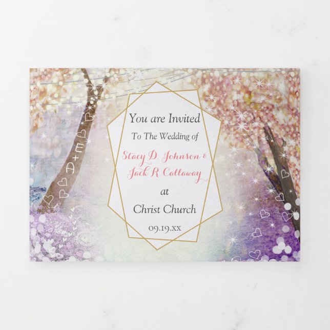 Elegant Tri-Fold Fairy Tale Wedding Includes RSVP Programme (Cover)