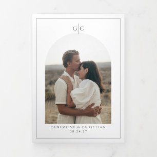 Elegant Tri-Fold Wedding Invitation with Photos