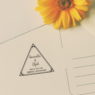 Elegant Triangle Couple Return Address  Rubber Stamp