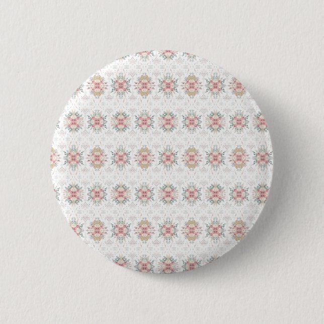 Elegant Tribal Floral Button (Front)