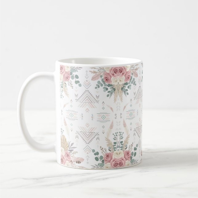 Elegant Tribal Floral Mug (Left)