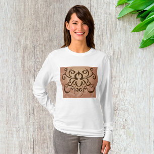 Elegant Tribal Swirl Tattoo Style  T-Shirt