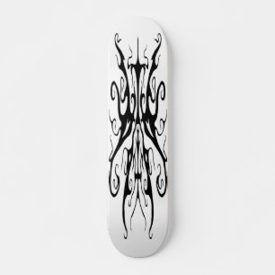 Elegant Tribal Tattoo Design - black and white Skateboard