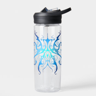 Elegant Tribal Tattoo Design - blue Water Bottle