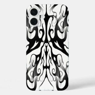 Elegant Tribal Tattoo Digital Black and White iPhone 16 Plus Case