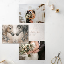 Elegant Trifold Add Photo Marriage Announcement