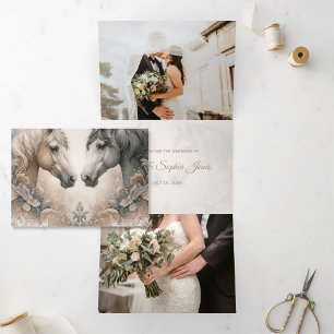 Elegant Trifold Add Photo Marriage Announcement
