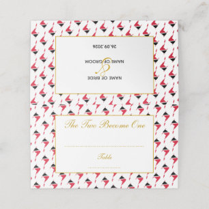 Elegant TRINIDAD TOBAGO Wedding Celebration Place Card