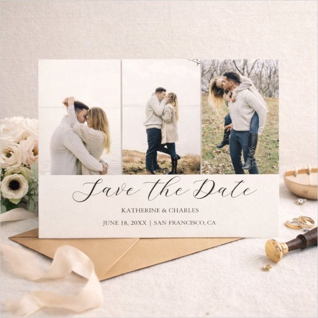 Elegant Trio | Multi Photo Save The Date (Creator Uploaded)