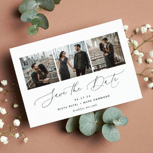 Elegant Trio Multi Photo Save The Date