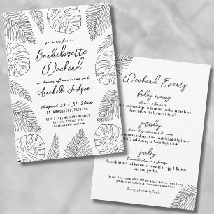 Elegant Tropical Beach Bachelorette Party Invitation