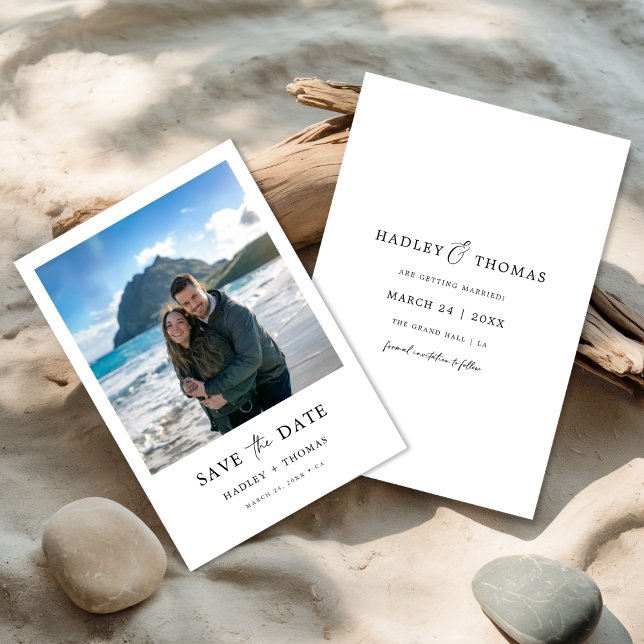 Elegant Tropical Beach Photo Budget Wedding Save The Date (Creator Uploaded)