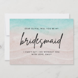 Elegant Tropical Beach Summer Bridesmaid Proposal Card
