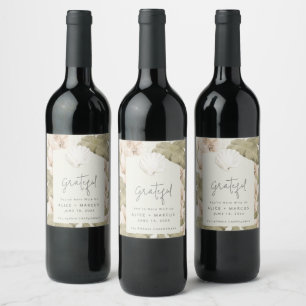 Elegant Tropical Beach Thank You Wedding  Wine Label
