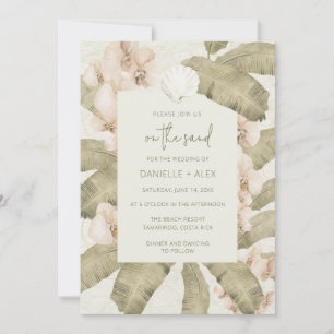 Elegant Tropical Beach Wedding  Invitation