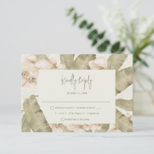 Elegant Tropical Beach Wedding RSVP Card