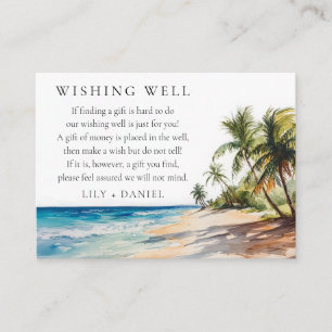 Elegant Tropical Beach Wedding Wishing Well Enclosure Card