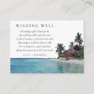 Elegant Tropical Beach Wedding Wishing Well Enclosure Card
