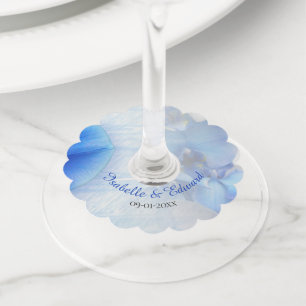 Elegant Tropical Blue Orchid Wedding Décor  Wine Glass Tag