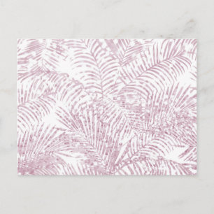 Elegant tropical blush pink faux glitter palm tree postcard