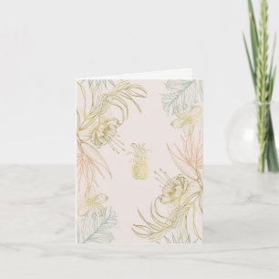 Elegant Tropical Botanical Floral Leaves Thank You Card