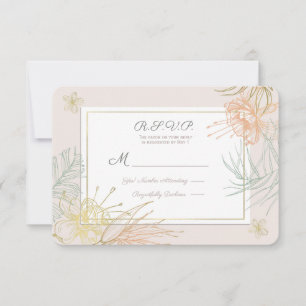 Elegant Tropical Botanical Floral Wedding RSVP