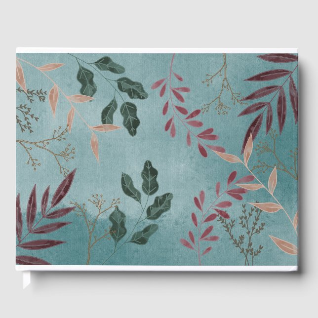 Elegant Tropical Botanical Guest Book (Front)