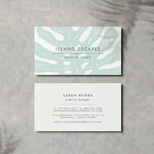 Elegant Tropical Botanical Monstera Leaf Business Card