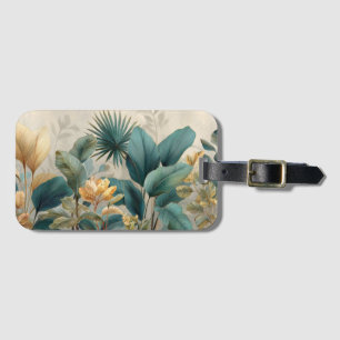 Elegant Tropical Botanical Wall Mural Luggage Tag