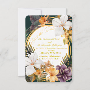 Elegant Tropical Destination Wedding Save the Date Invitation