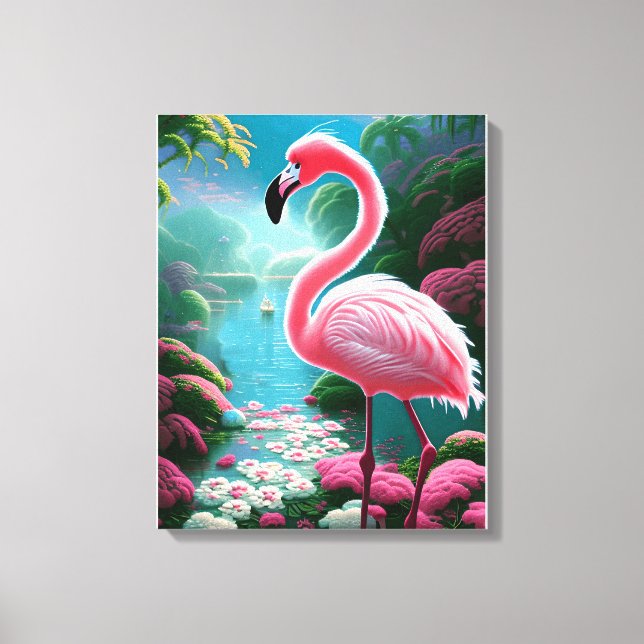 Elegant Tropical Flamingo-70852 Canvas Print (Front)