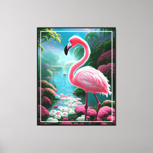 Elegant Tropical Flamingo-70852 Canvas Print