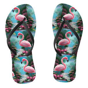 Elegant Tropical Flamingo-70852 Flip Flops