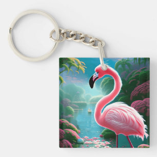 Elegant Tropical Flamingo-70852 Key Ring