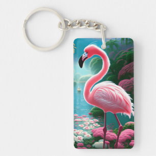 Elegant Tropical Flamingo-70852 Key Ring