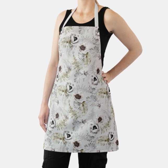 Elegant Tropical Floral Apron (Insitu)