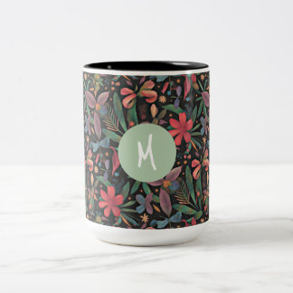 Elegant Tropical Floral & Botanical Two-Tone Coffee Mug