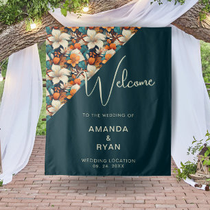 Elegant Tropical Floral Flower Pattern Wedding  Tapestry