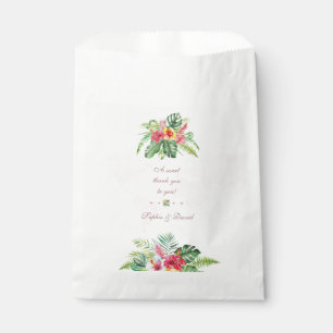 Elegant Tropical Floral Gold World Map Wedding Favour Bags