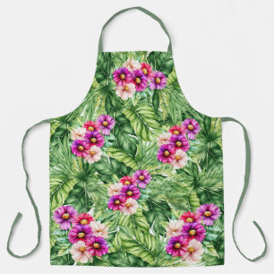 Elegant Tropical Floral Pattern  Apron