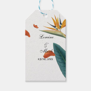 Elegant Tropical Floral Wedding Gift Tags