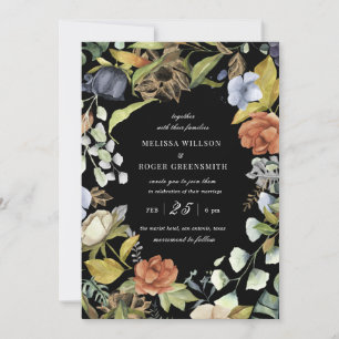 elegant tropical floral wedding Invitation