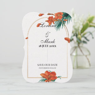 Elegant Tropical Floral Wedding Save The Date