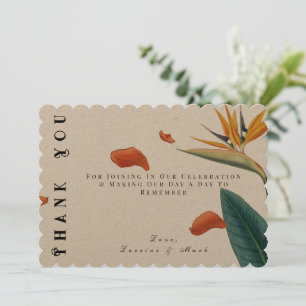 Elegant Tropical Floral Wedding Thank You Card